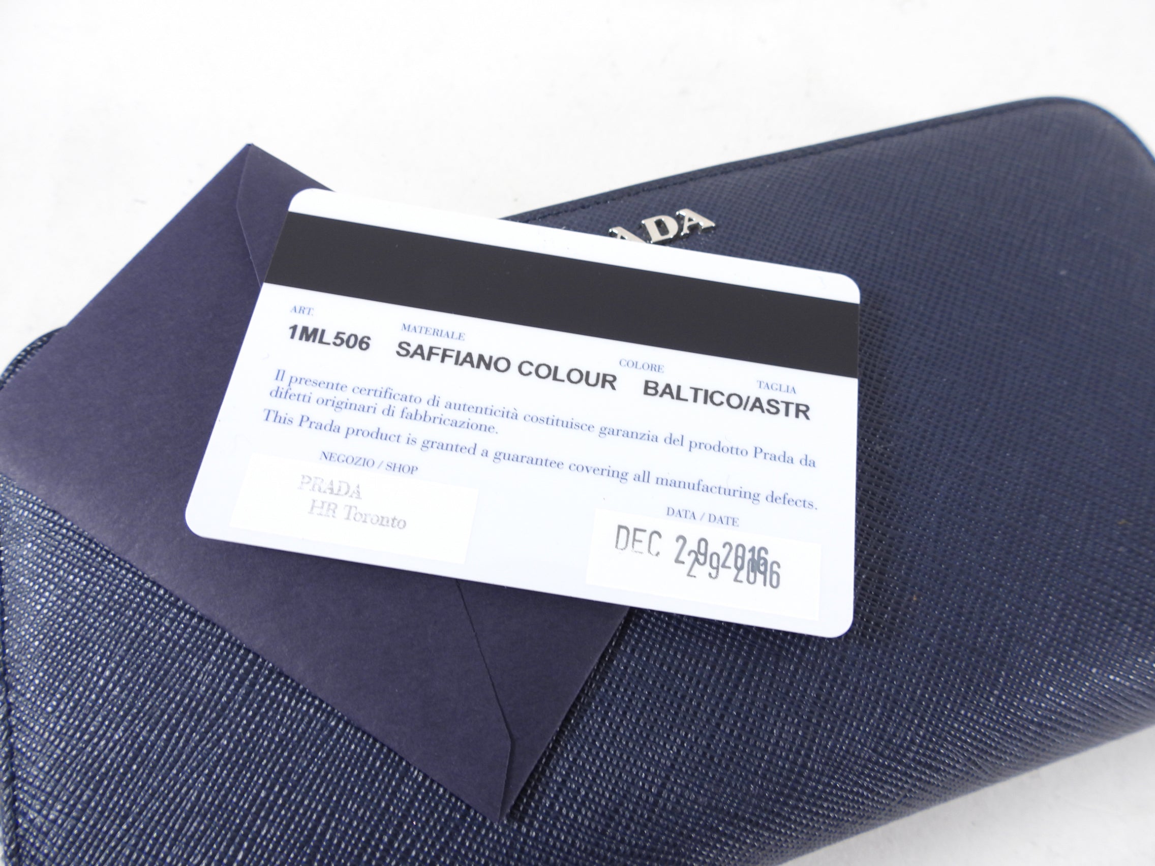 Prada Balitco Navy Saffiano Continental Zippy Wallet