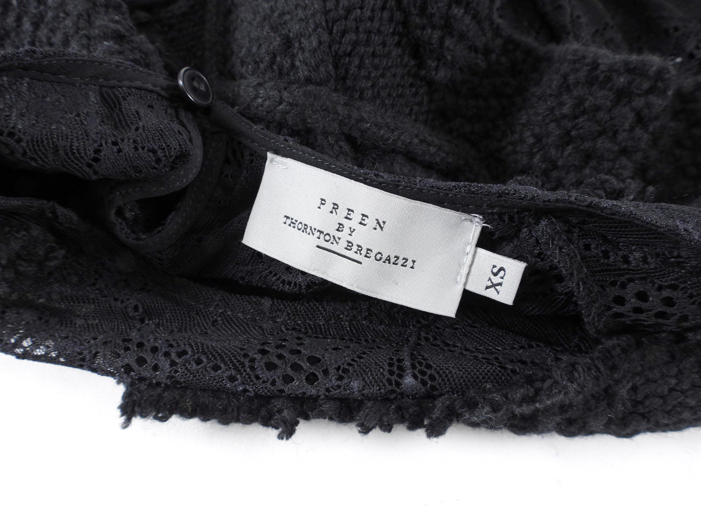 Preen by Thornton Bregazzi Black Patchwork Knit Lace Combo Sweater - XS / 4