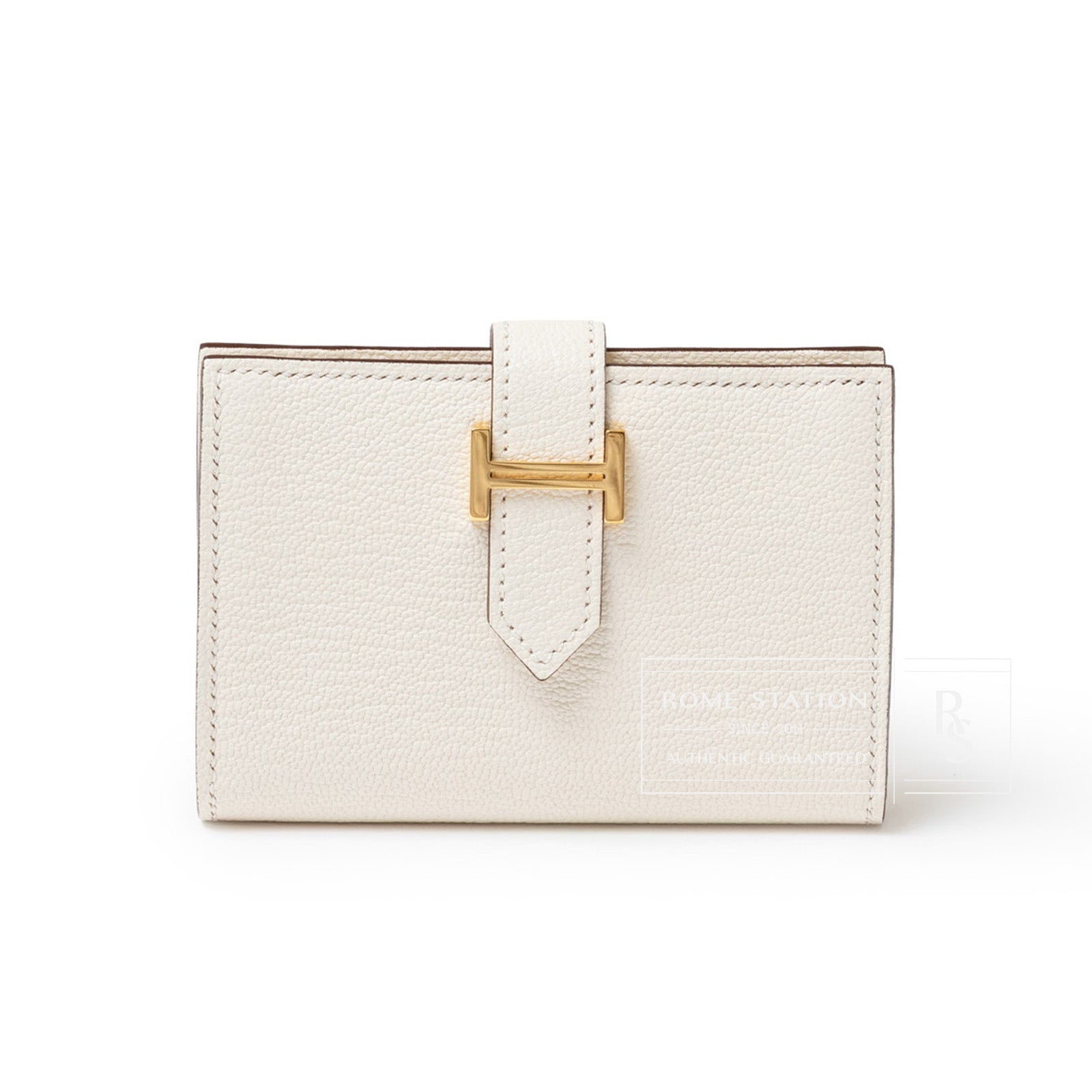 Hermès Mini Bearn Wallet Nata Chevre Mysore Gold Hardware