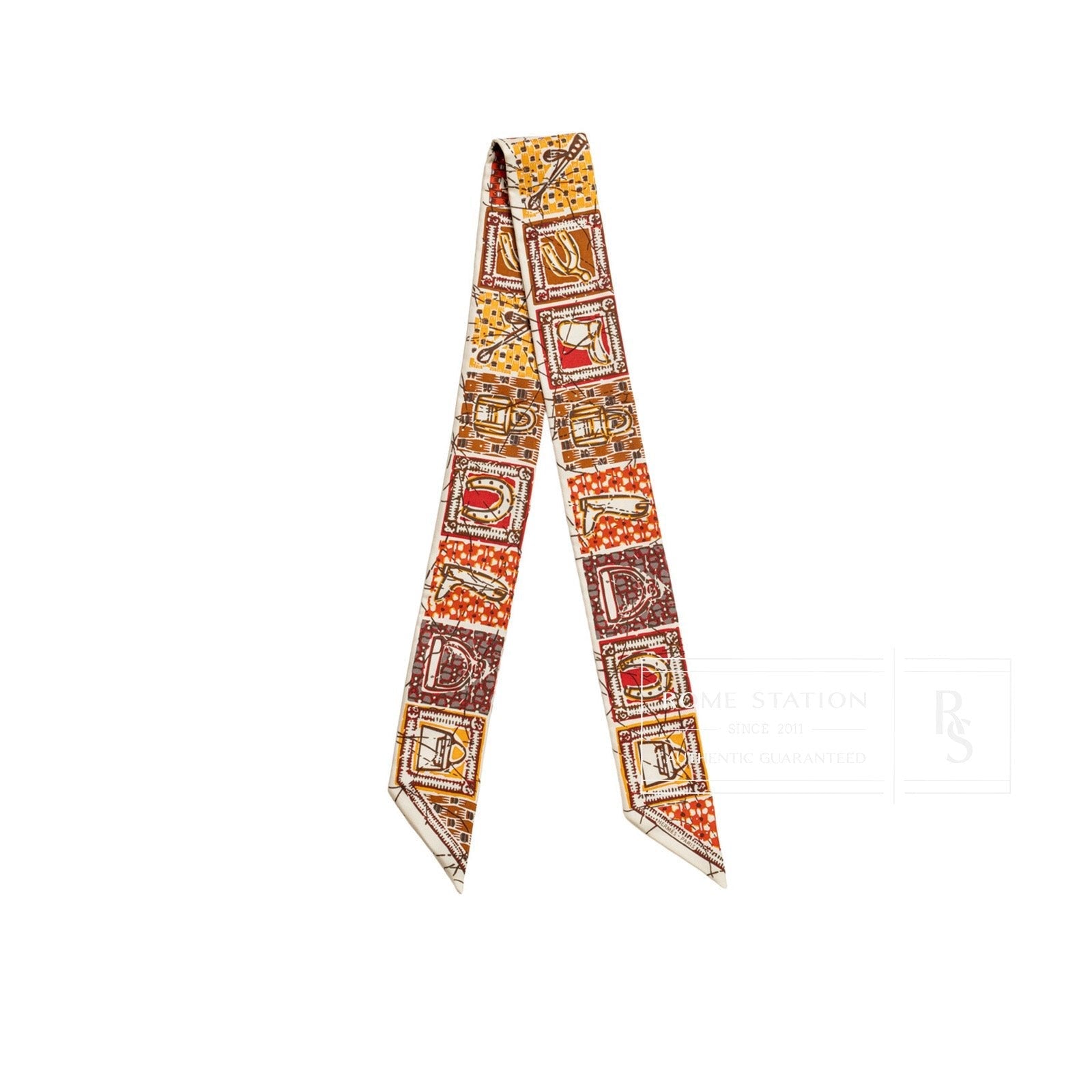 Hermès Twilly Le Boubou H Rouge/Blanc/Orange