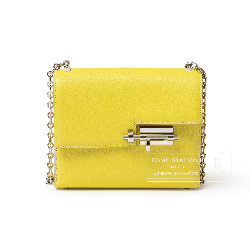 Hermès Mini Verrou Chaine Bag Lime Chevre Mysore Palladium Hardware