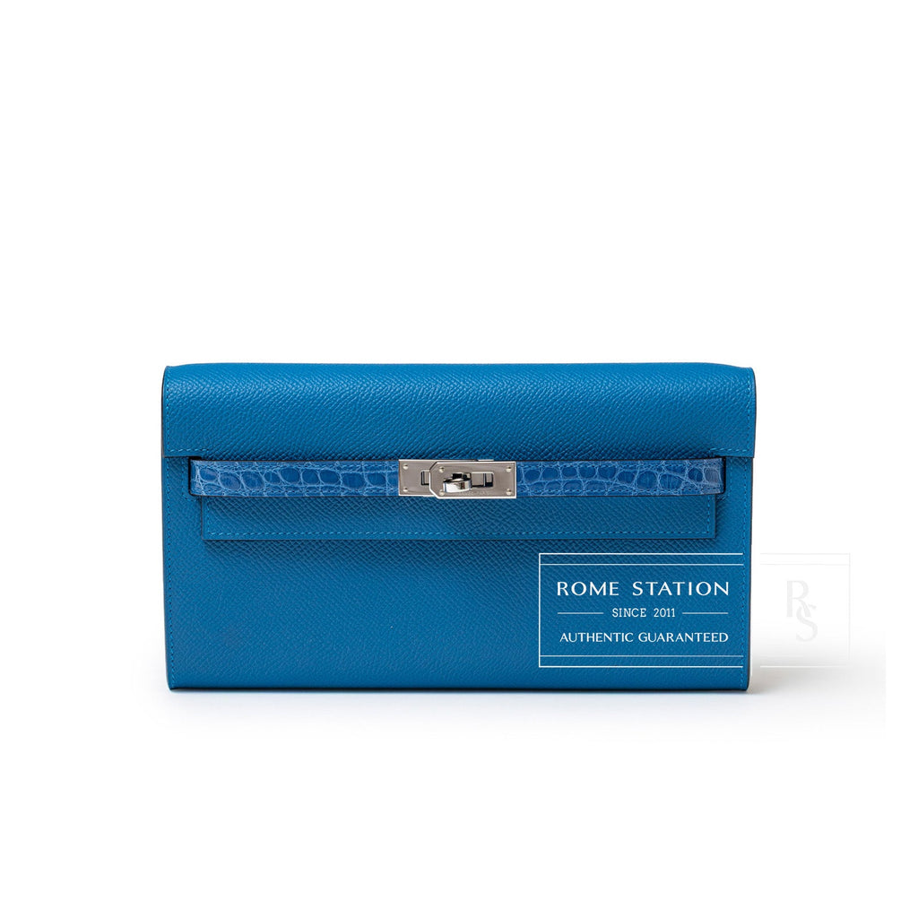 Hermès Kelly To Go Touch Mykonos/Blue Zellige Shiny Alligator/Epsom Palladium Hardware