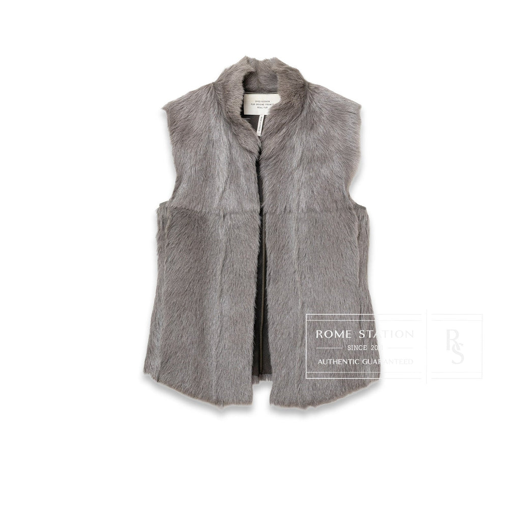Hermès Pelisse Courte Fur Vest Gris Vert