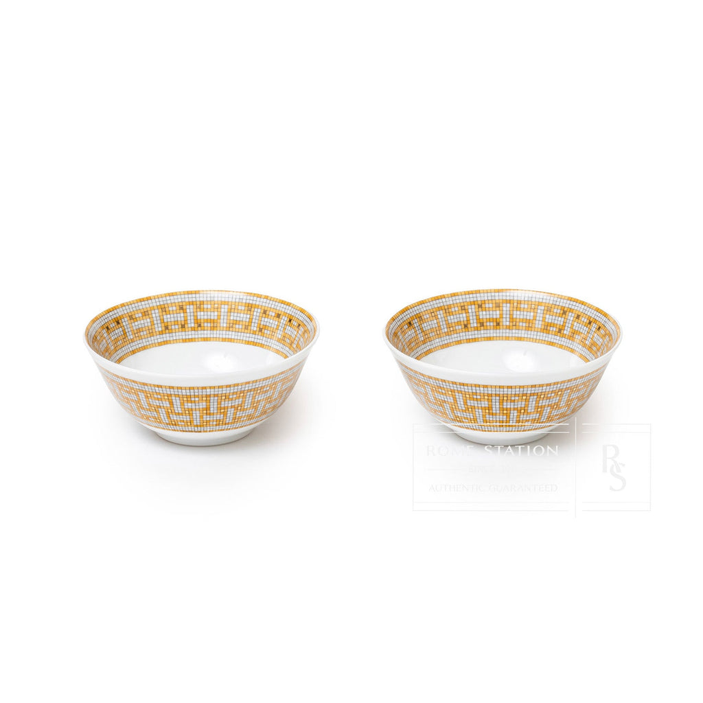 Hermès Mosaique au 24 Gold Rice Bowl Set of Two