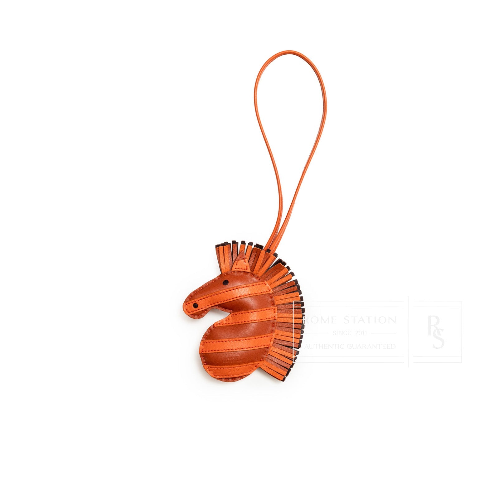 Hermès Milo Geegee Savannah Bag Charm PM Carnelian/Poppy/Rouge Sellier Swift
