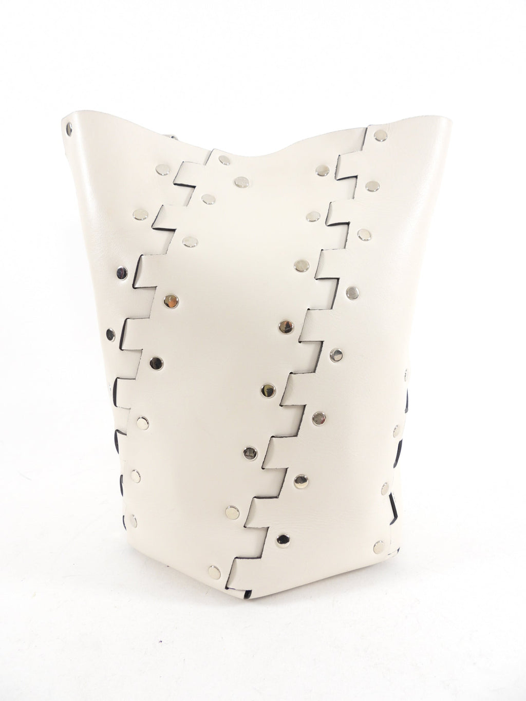 Proenza Schouler White Leather Stud Hex Tote Bag