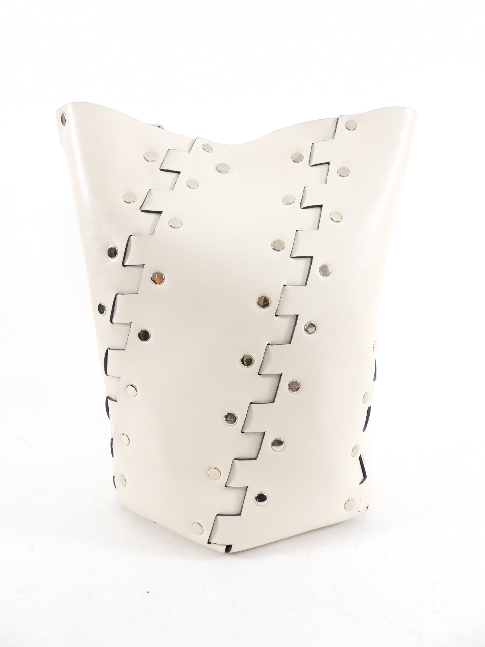 Proenza Schouler White Leather Stud Hex Tote Bag