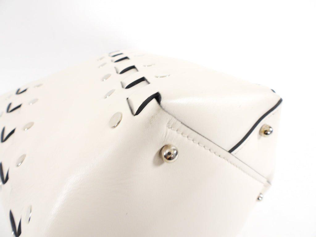 Proenza Schouler White Leather Stud Hex Tote Bag
