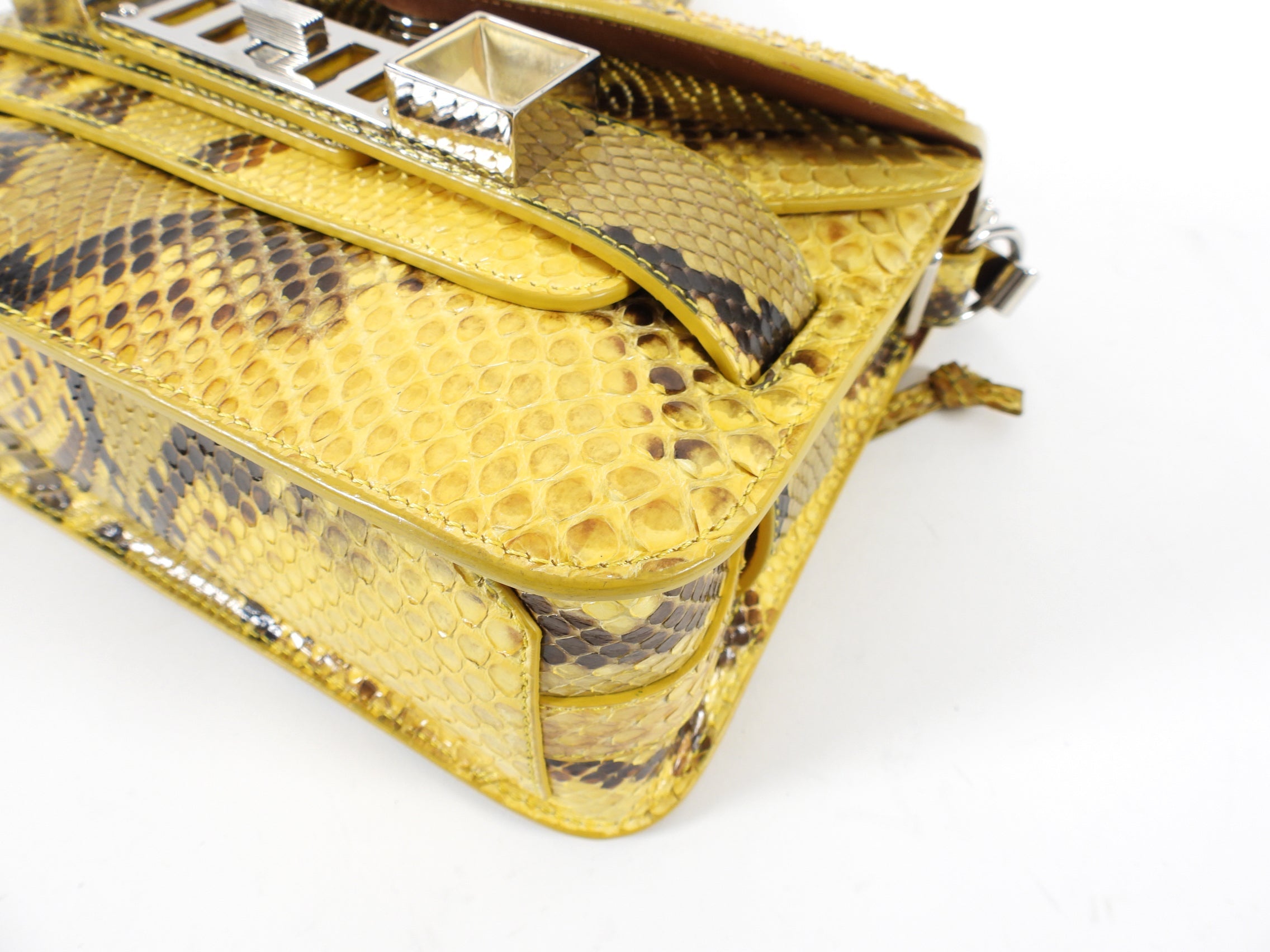 Proenza Schouler Yellow Python Snakeskin PS11 Mini Classic Shoulder Bag