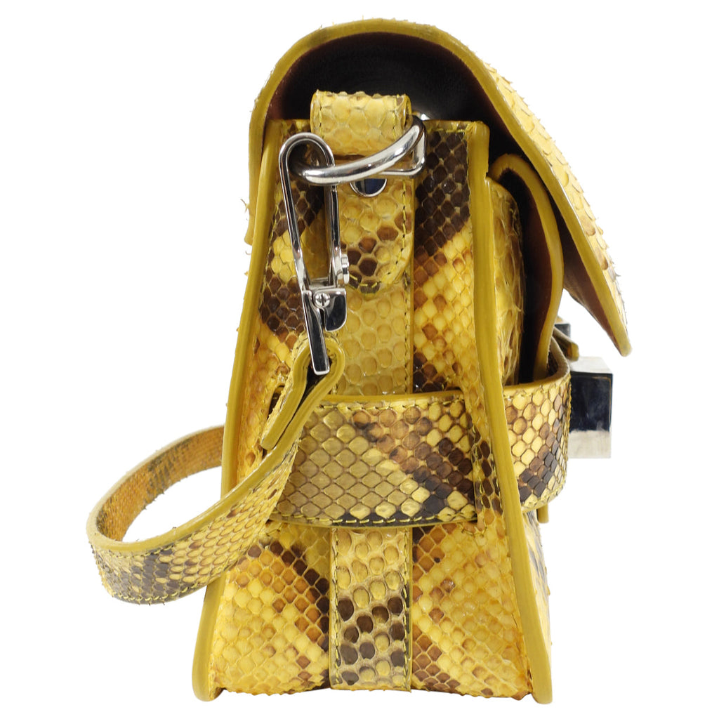 Proenza Schouler Yellow Python Snakeskin PS11 Mini Classic Shoulder Bag