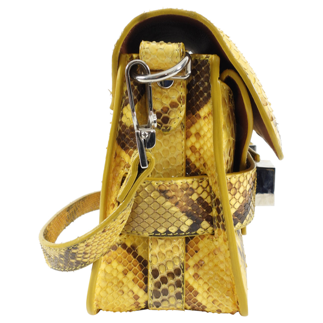 Proenza Schouler Yellow Python Snakeskin PS11 Mini Classic Shoulder Bag