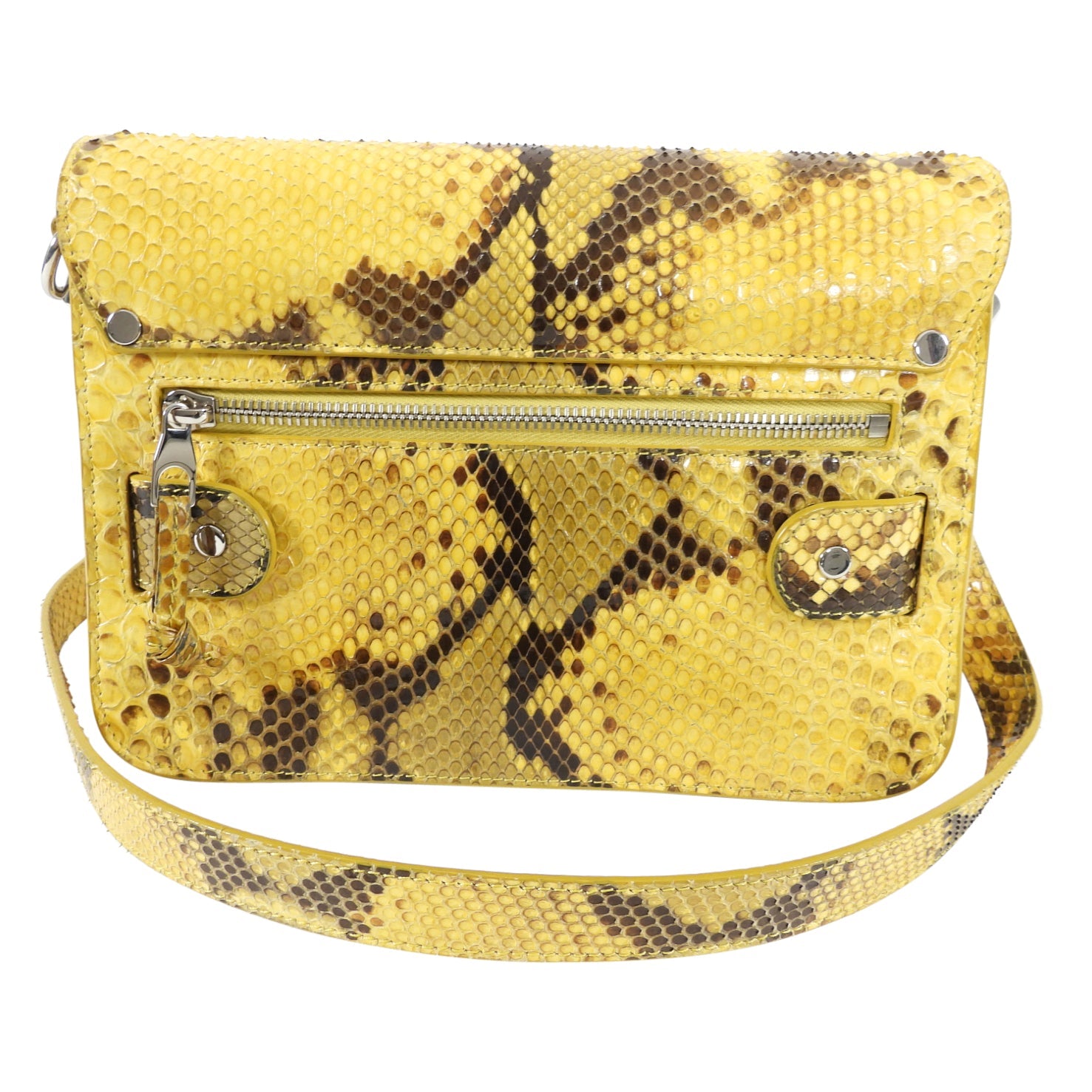 Proenza Schouler Yellow Python Snakeskin PS11 Mini Classic Shoulder Bag