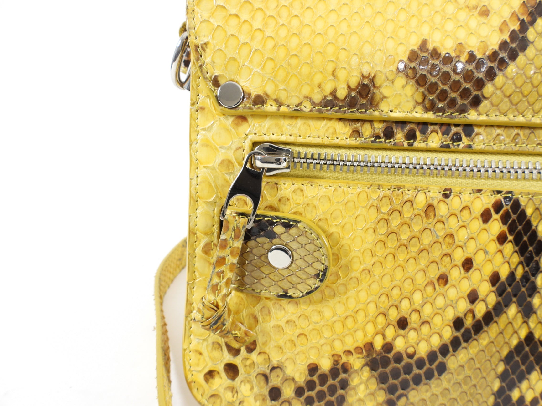 Proenza Schouler Yellow Python Snakeskin PS11 Mini Classic Shoulder Bag