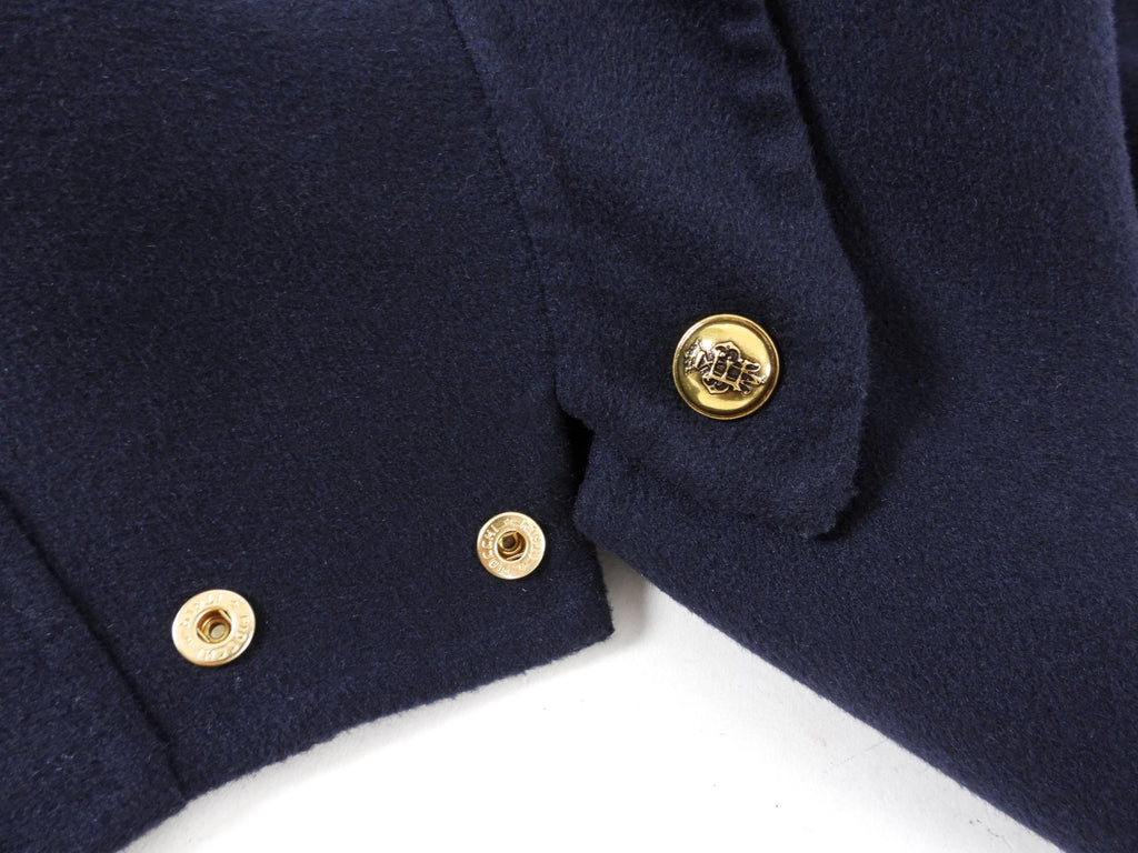 Emilio Pucci Navy Wool Hooded Cape Jacket - S / M