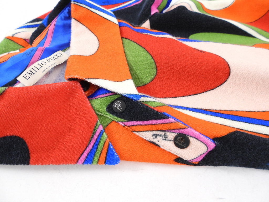 Pucci Multicolour Terry Short Sleeve Polo shirt - IT44 / USA 8