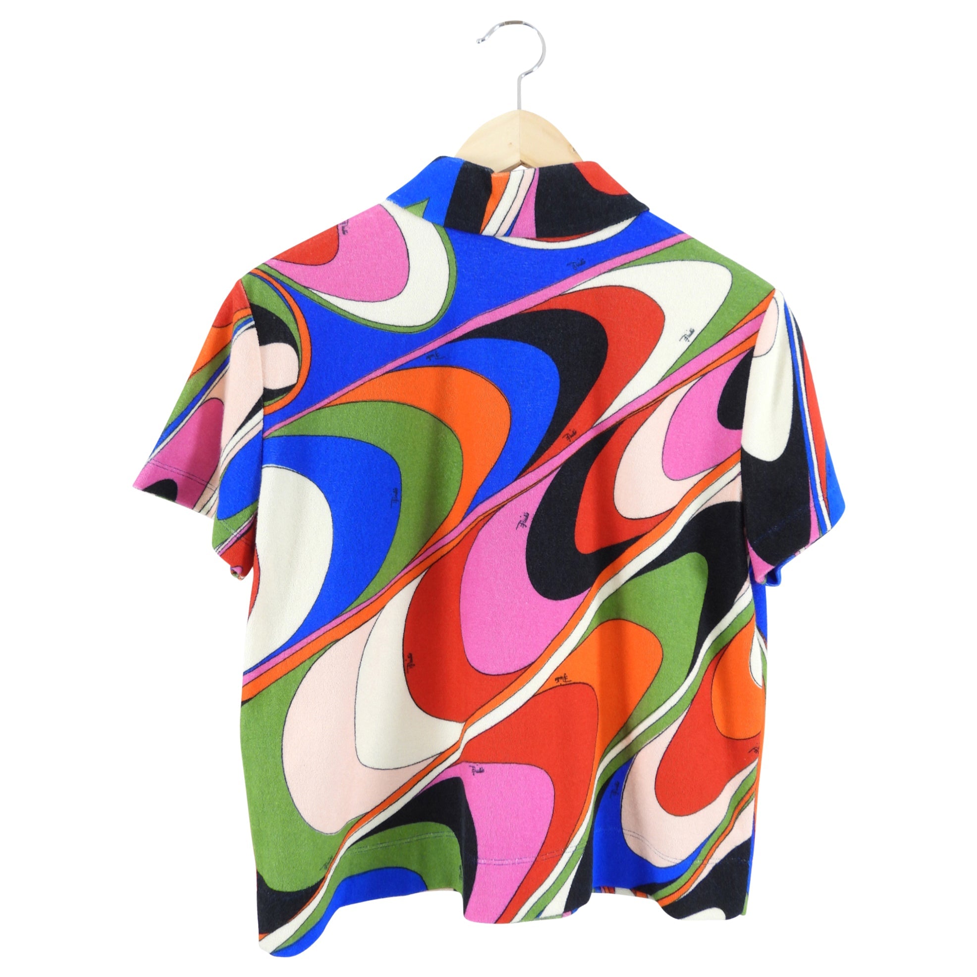 Pucci Multicolour Terry Short Sleeve Polo shirt - IT44 / USA 8