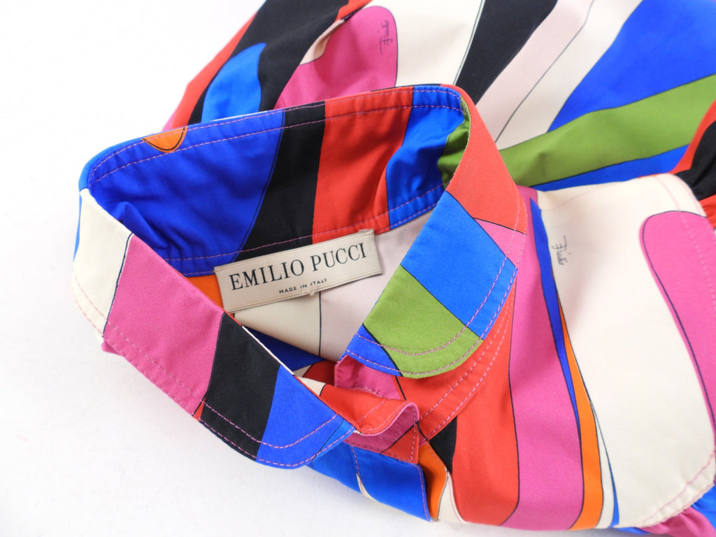 Pucci Multicolour Puff sleeve Collared Shirt - IT44 / USA 8