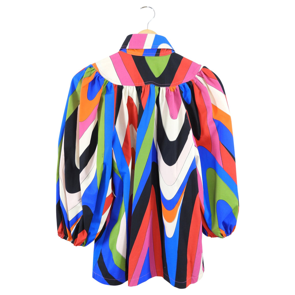 Pucci Multicolour Puff sleeve Collared Shirt - IT44 / USA 8