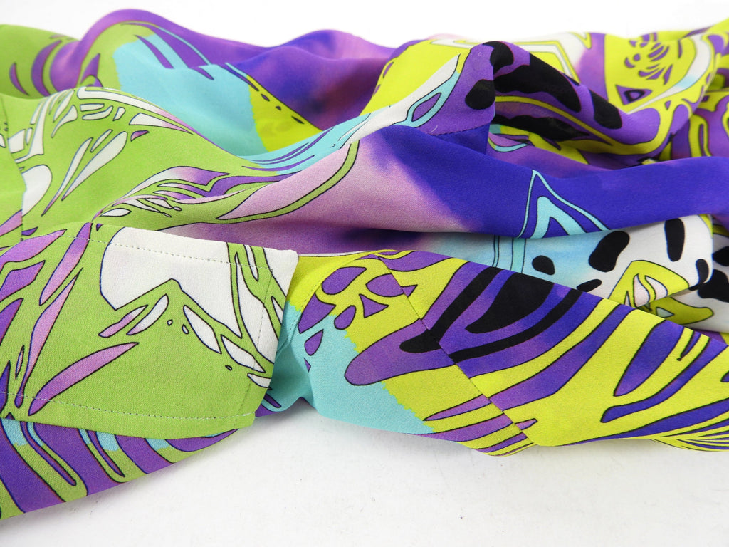 Emilio Pucci Purple and Blue Silk Pattern Blouse - L (8/10)