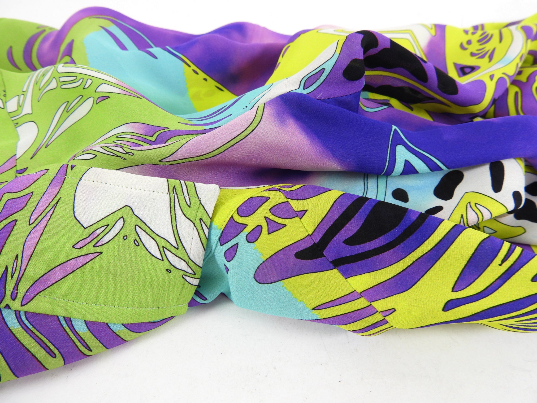 Emilio Pucci Purple and Blue Silk Pattern Blouse - L (8/10)