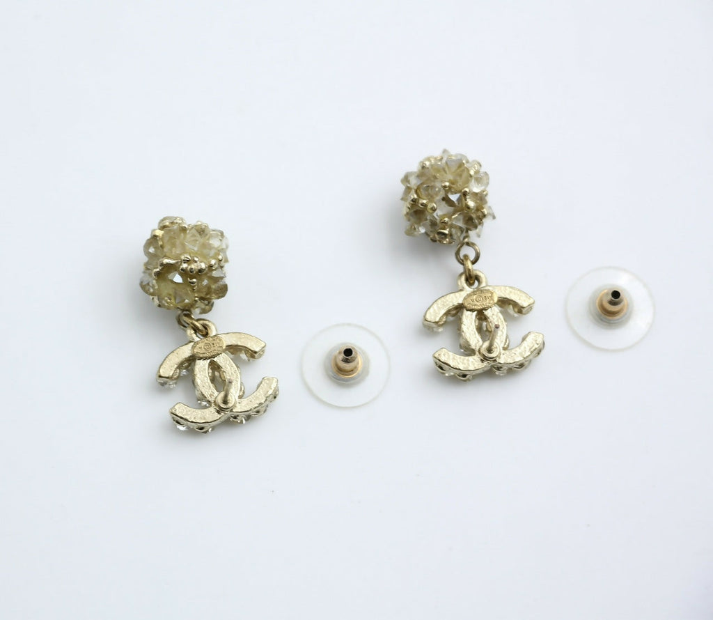 Chanel A12A Metal Engraving Vintage Concave Stud Earrings