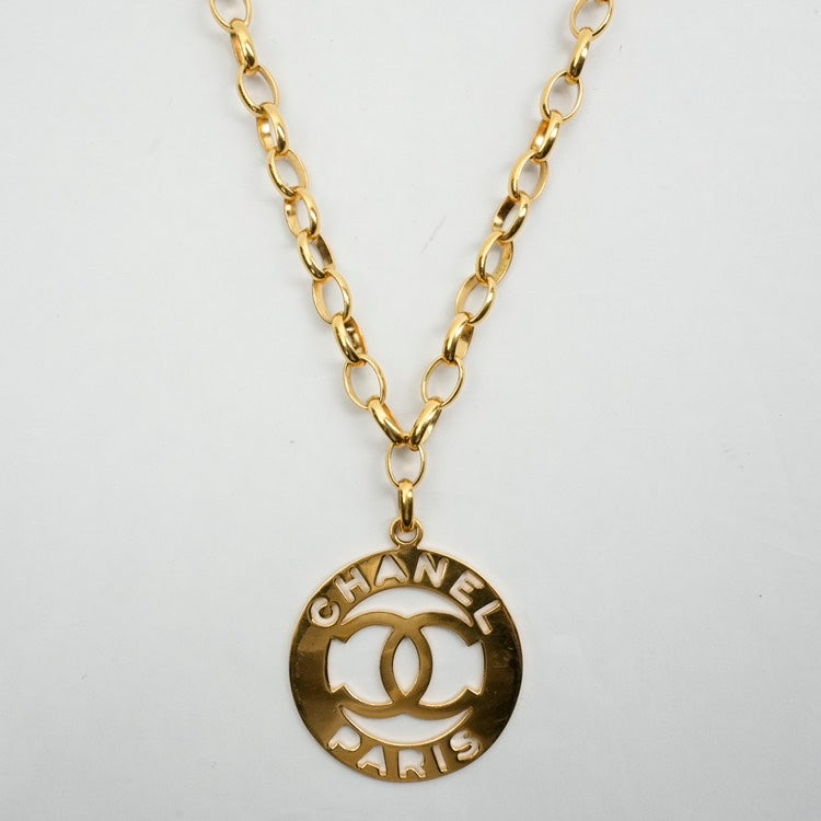 Chanel Paris Gold Pendant Necklace18-Inch Length