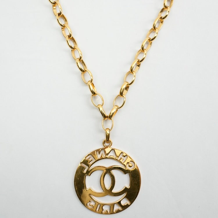 Chanel Paris Gold Pendant Necklace18-Inch Length