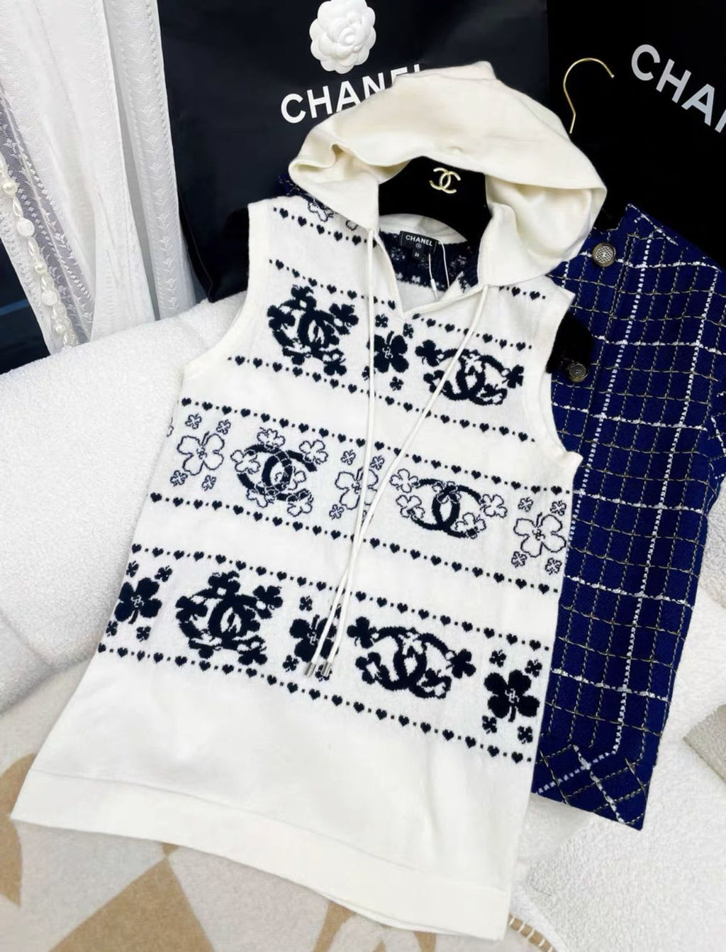 Chanel Double C black and white hoodie
