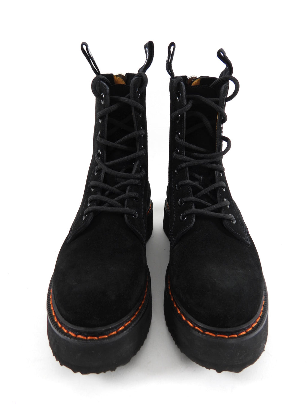 R13 Black Suede Single Stack Lace Up Boots - 37 / 7
