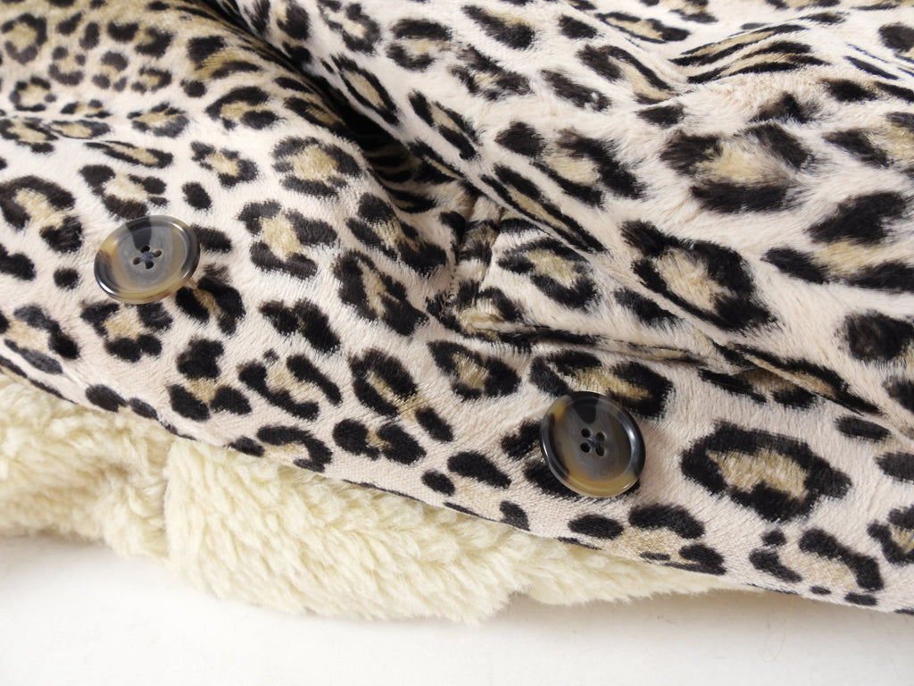 R13 Faux Leopard Fleece Trim Hunting Coat - XS / S