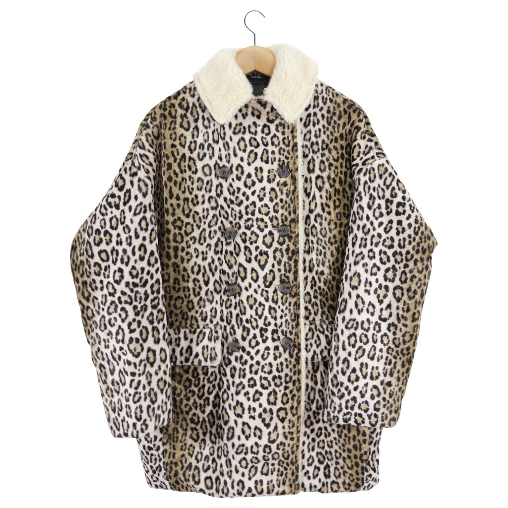 R13 Faux Leopard Fleece Trim Hunting Coat - XS / S