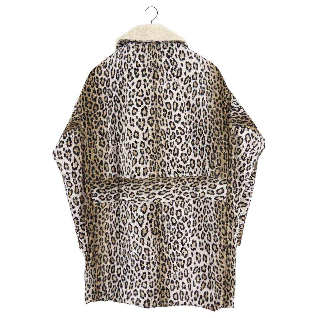 R13 Faux Leopard Fleece Trim Hunting Coat - XS / S