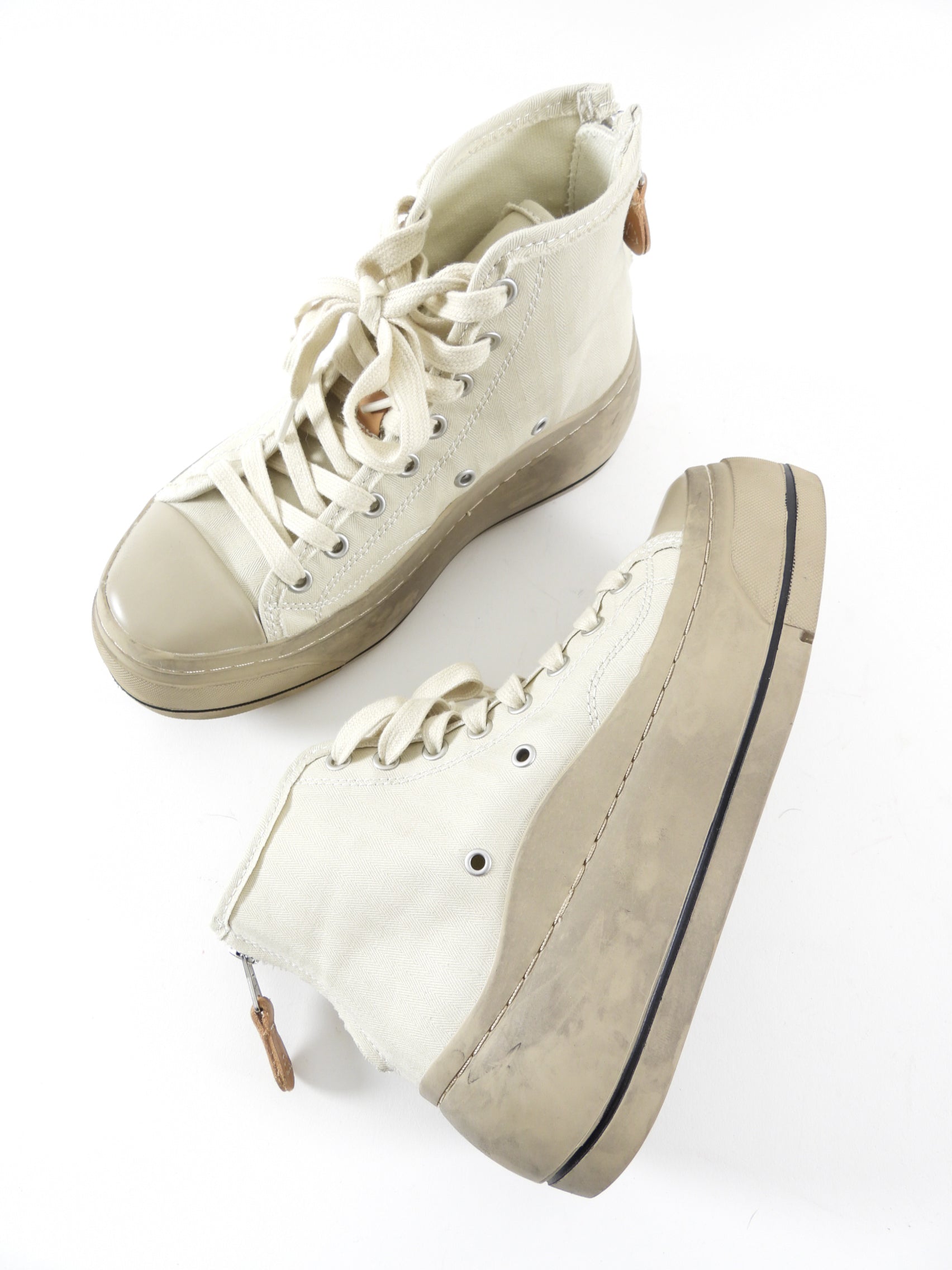 R13 Beige Kurt High Top Platform Sneakers - 37 / 7