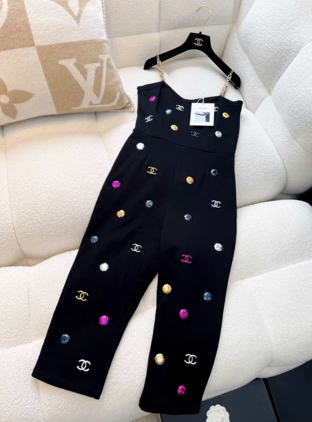 Chanel 21AW black jumpsuit size 36