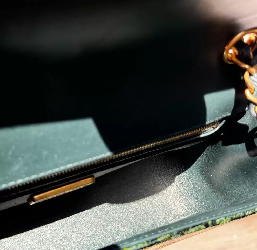 Chanel Mini Green Lizard Flap Bag