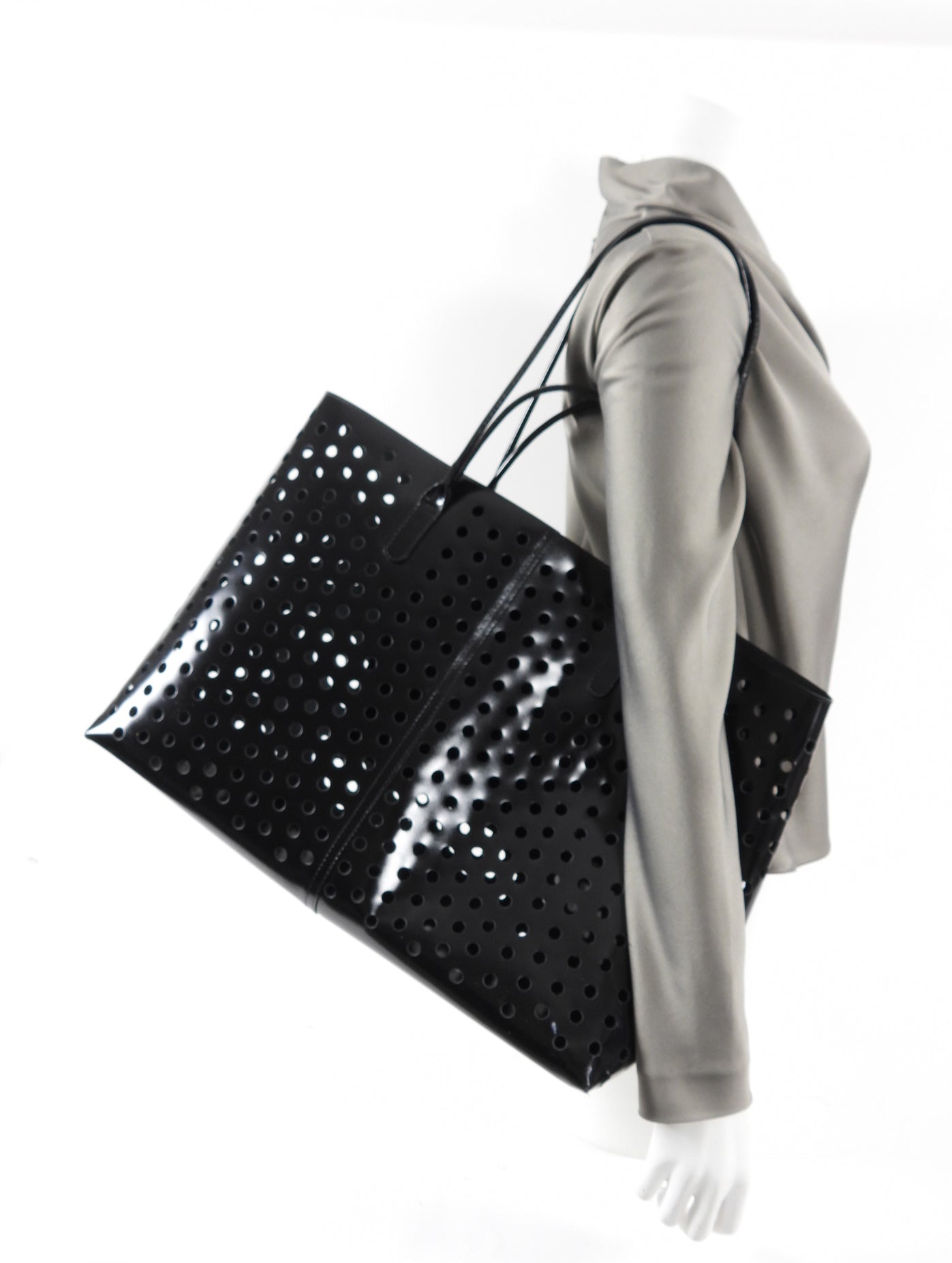 Rachel Comey Large Leather Perforated Shopper Tote Bag