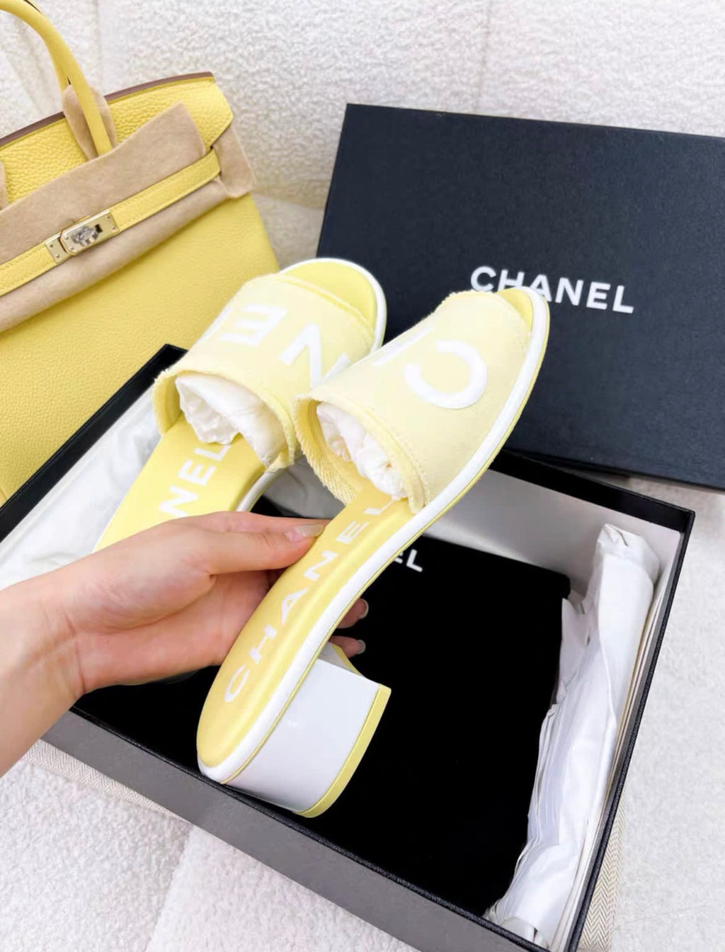 Chanel 24C yellow sandals