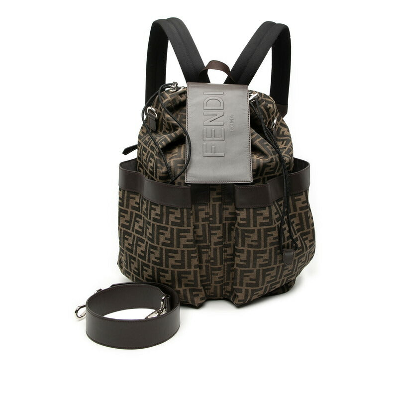 Fendi Zucca Canvas Leather 2way Backpack