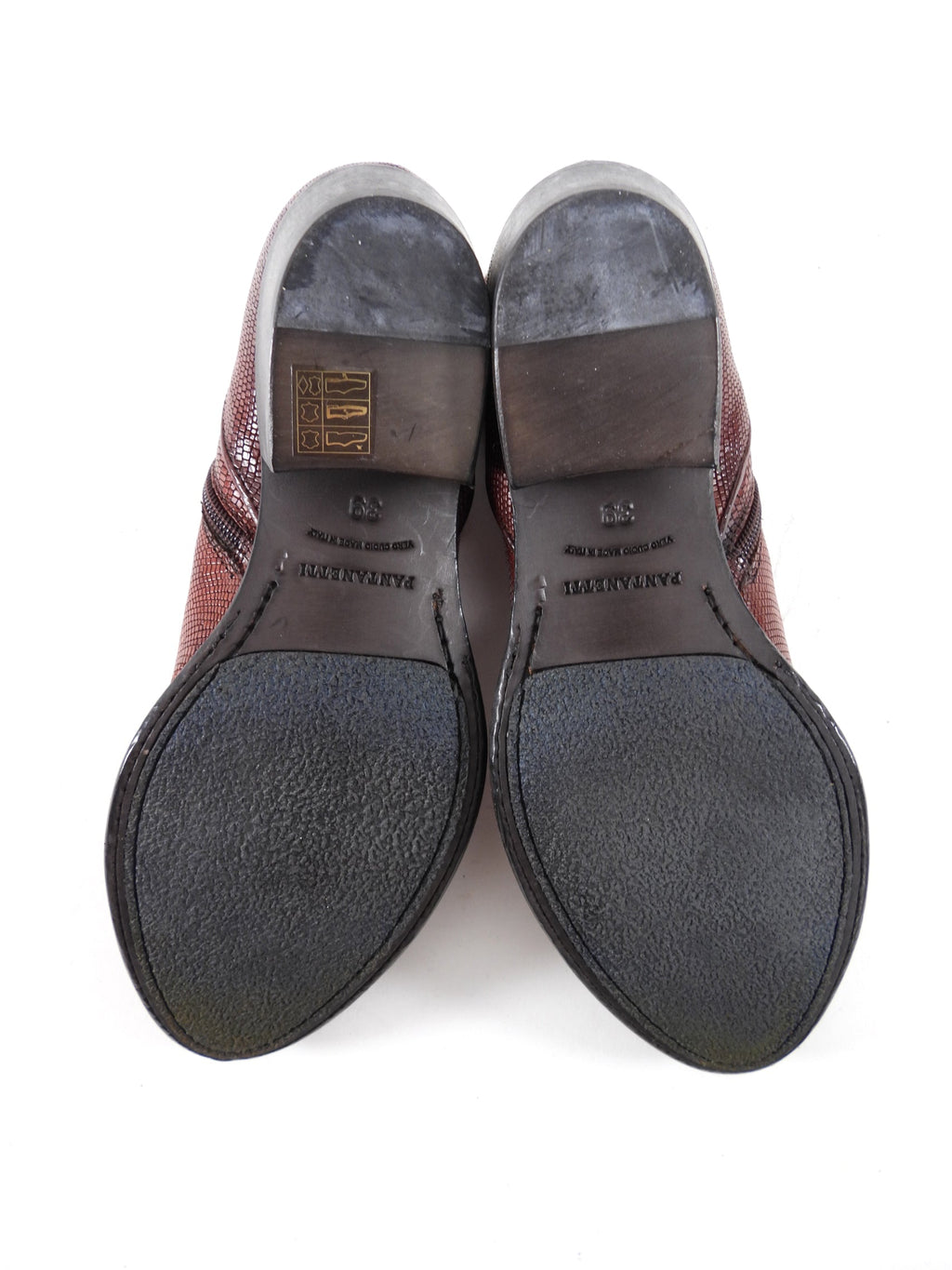 Pantanelli Dark Red Lizard Ankle Boots - 39
