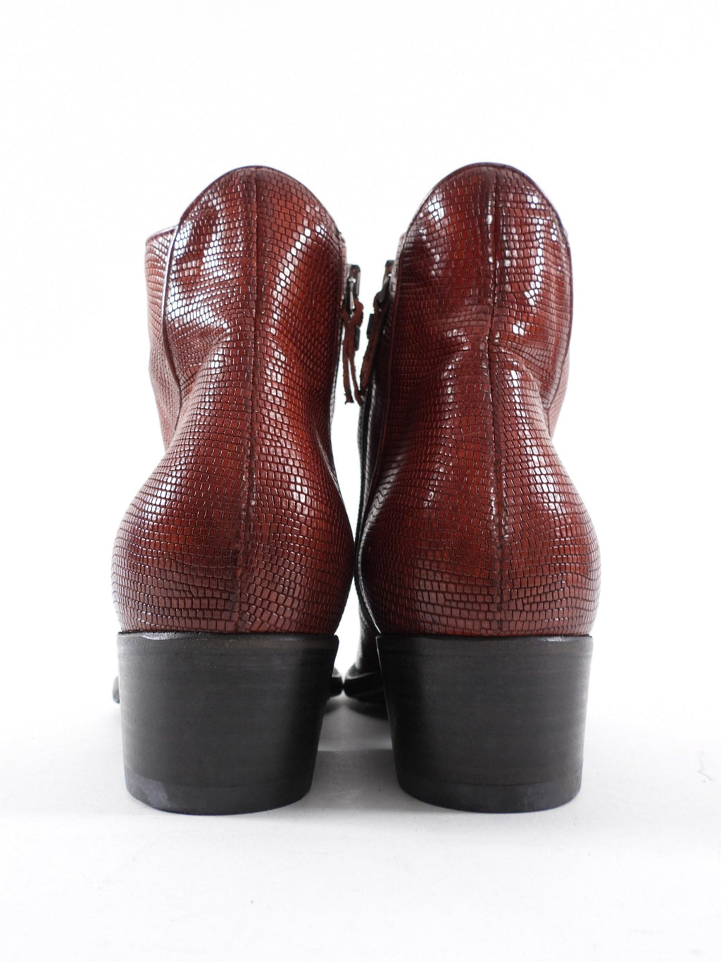 Pantanelli Dark Red Lizard Ankle Boots - 39