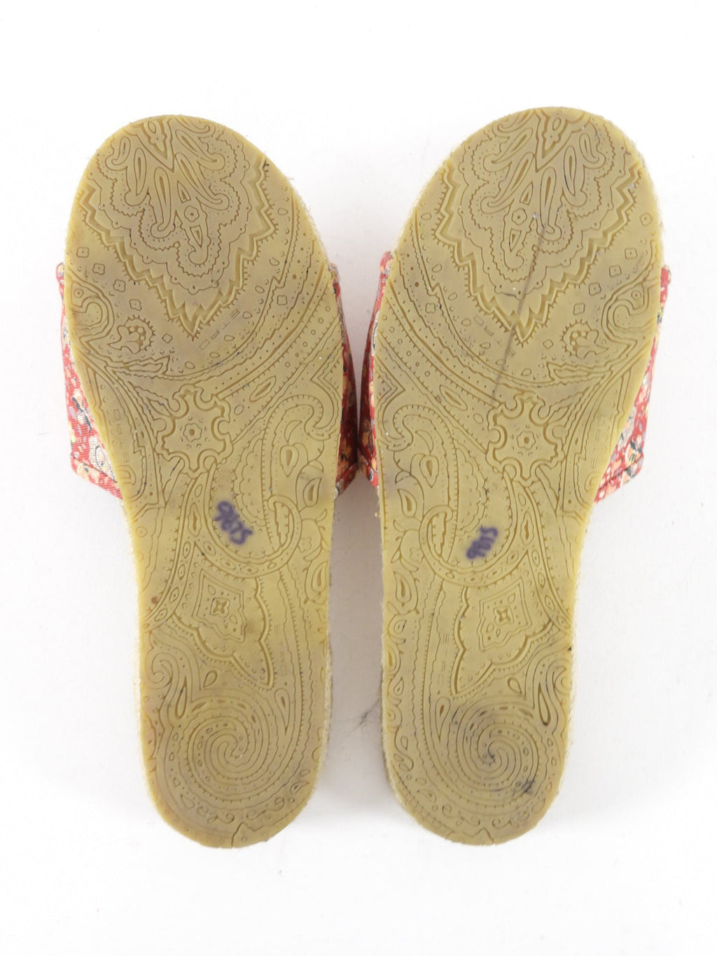 Etro Red Fabric Paisley Flat Espadrille Sandals - USA 8