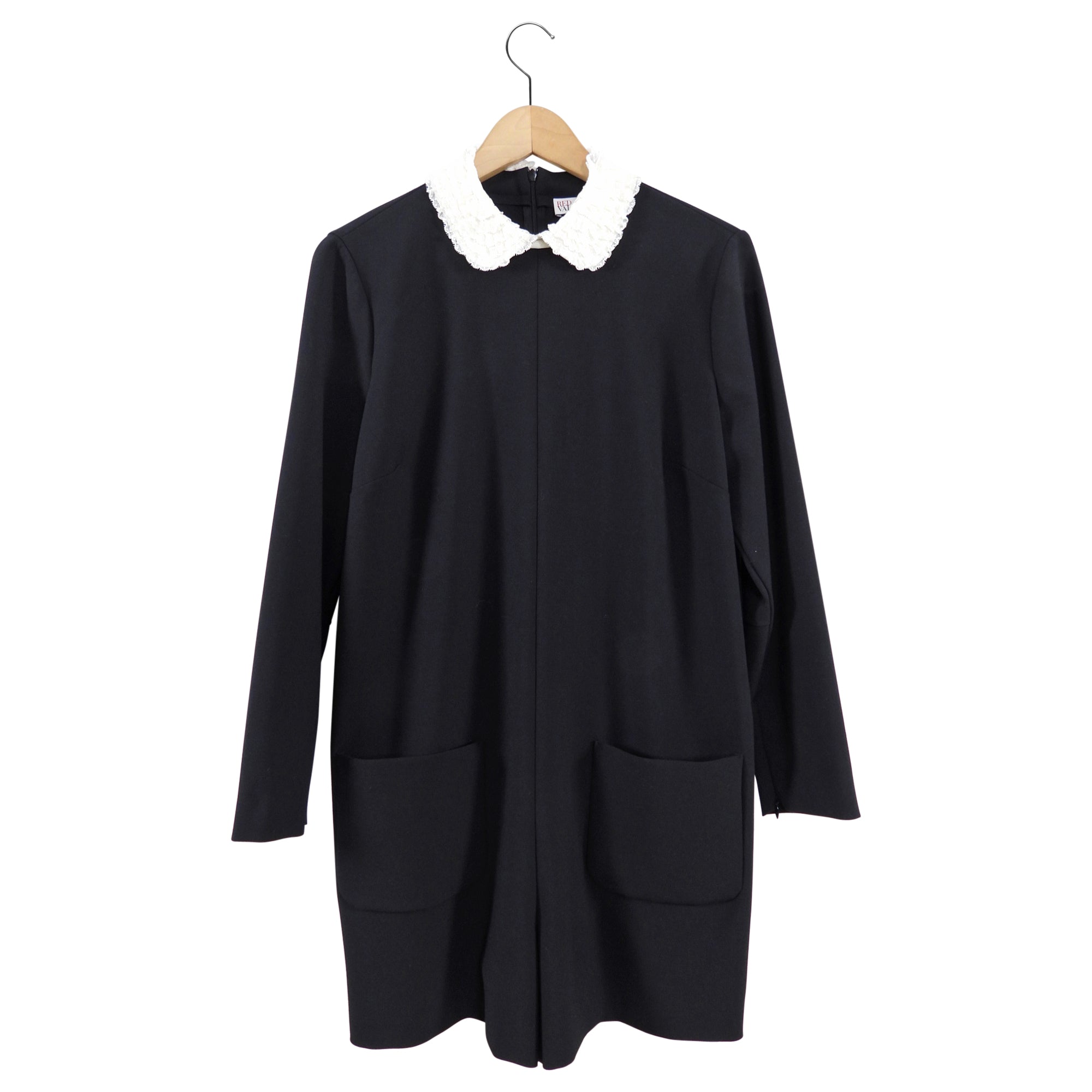 Red Valentino Black and White Lace Collar Romper - IT 46 / USA L