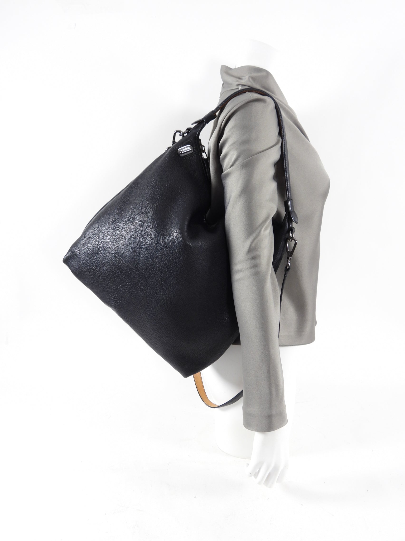 Reed Krakoff Large Black Leather Two-Way Shoulder Bag