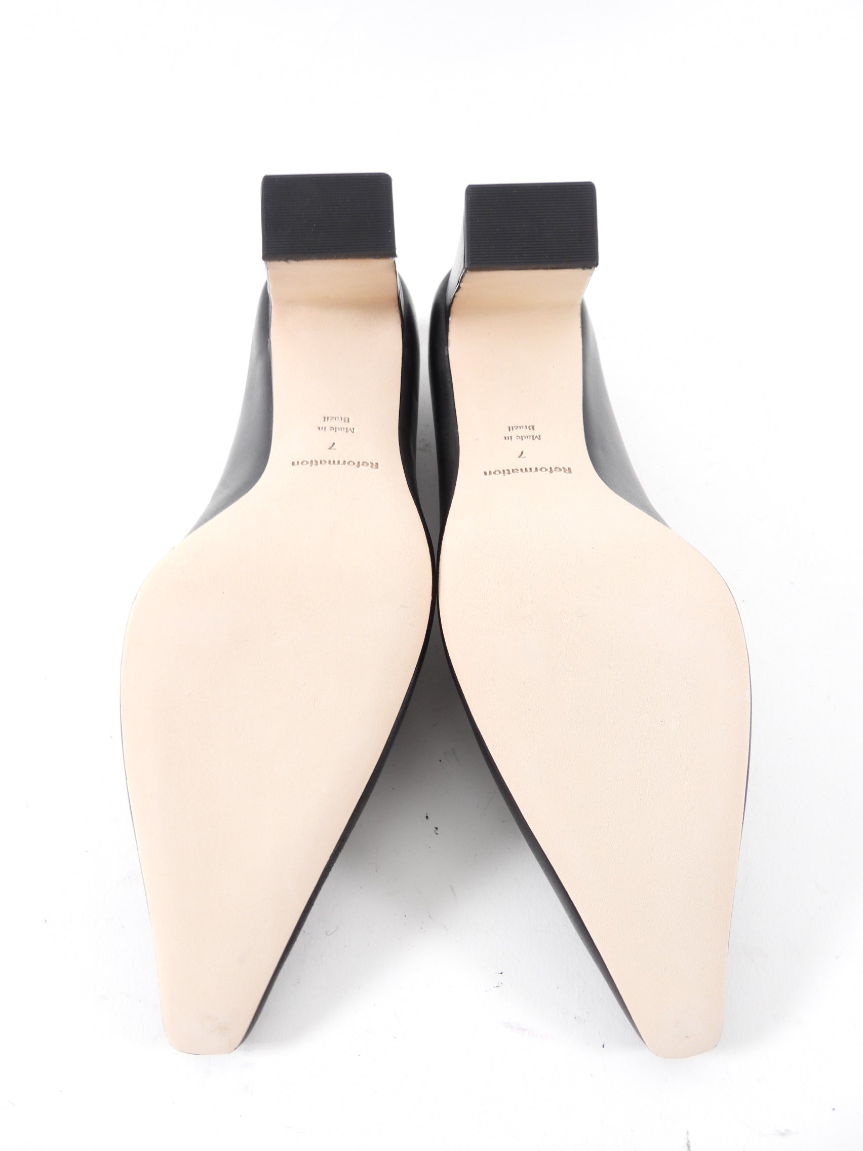 Reformation Black Leather Nolita Pump - 7
