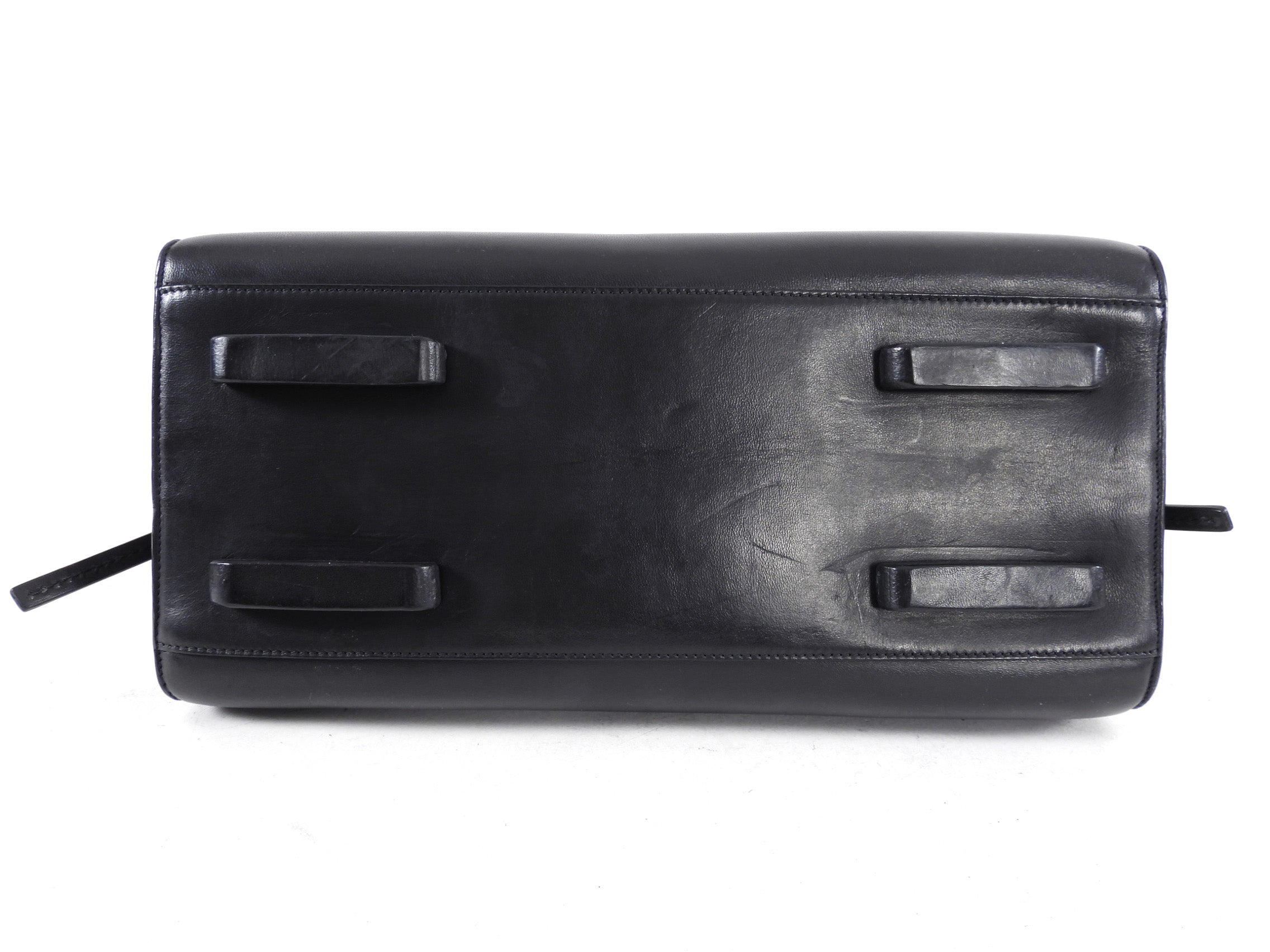Rick Owens Black Leather Edith Satchel Tote Bag