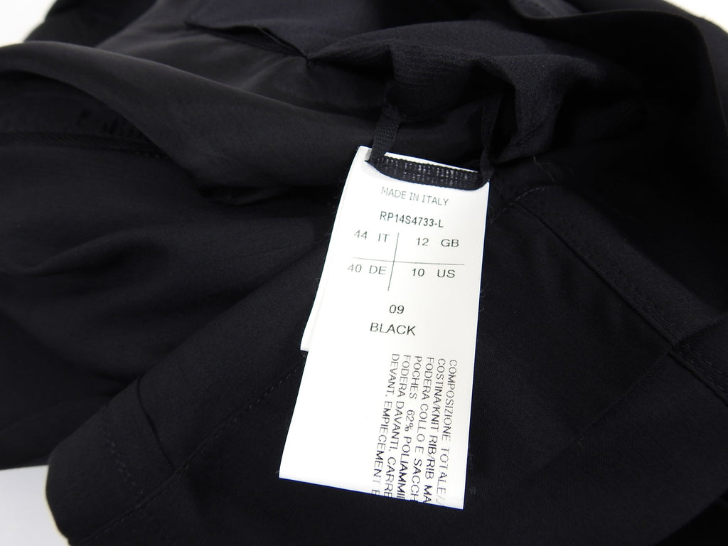 Rick Owens Black Zip Front Fitted Light Wool Jacket - 8