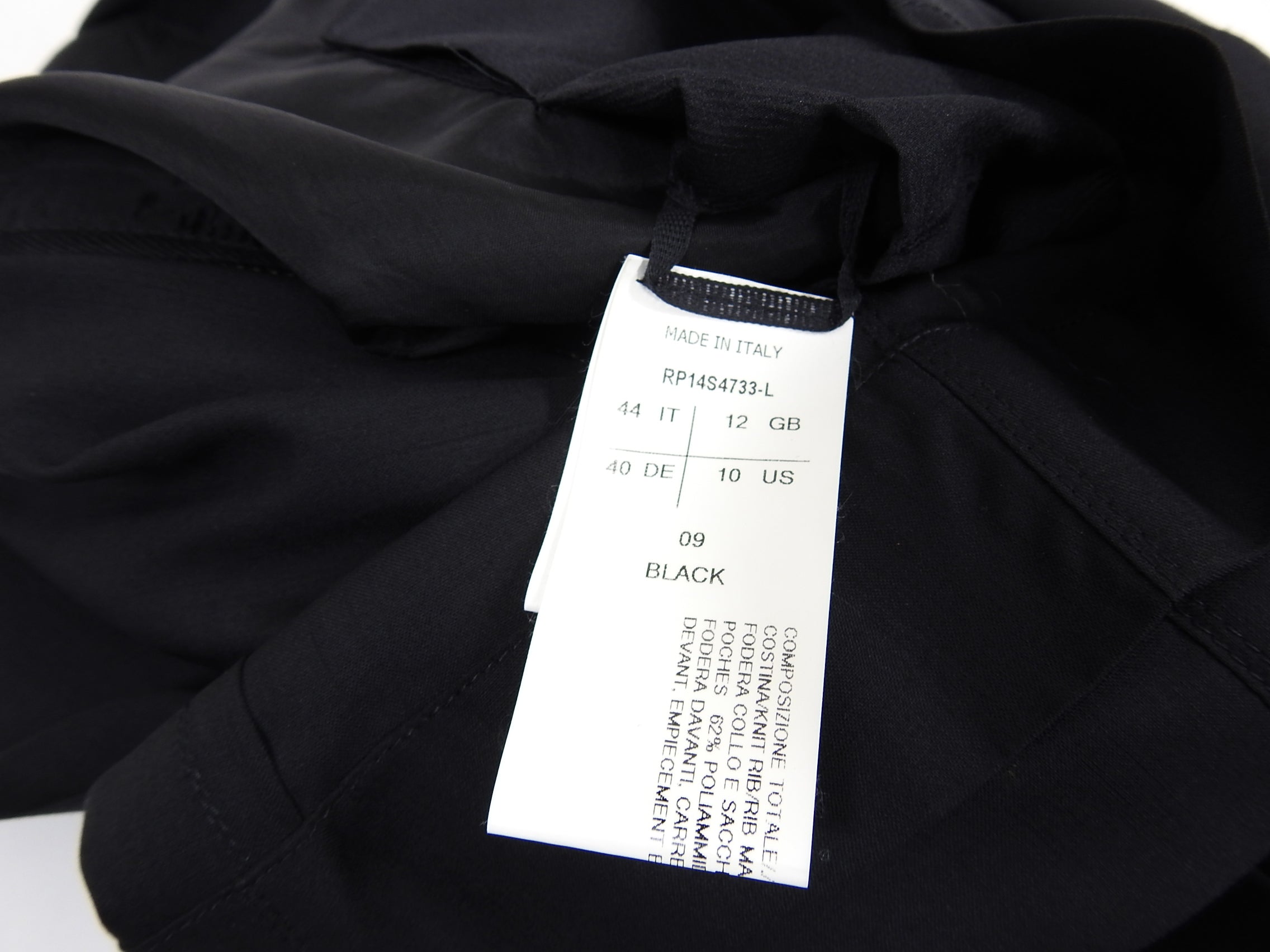 Rick Owens Black Zip Front Fitted Light Wool Jacket - 8
