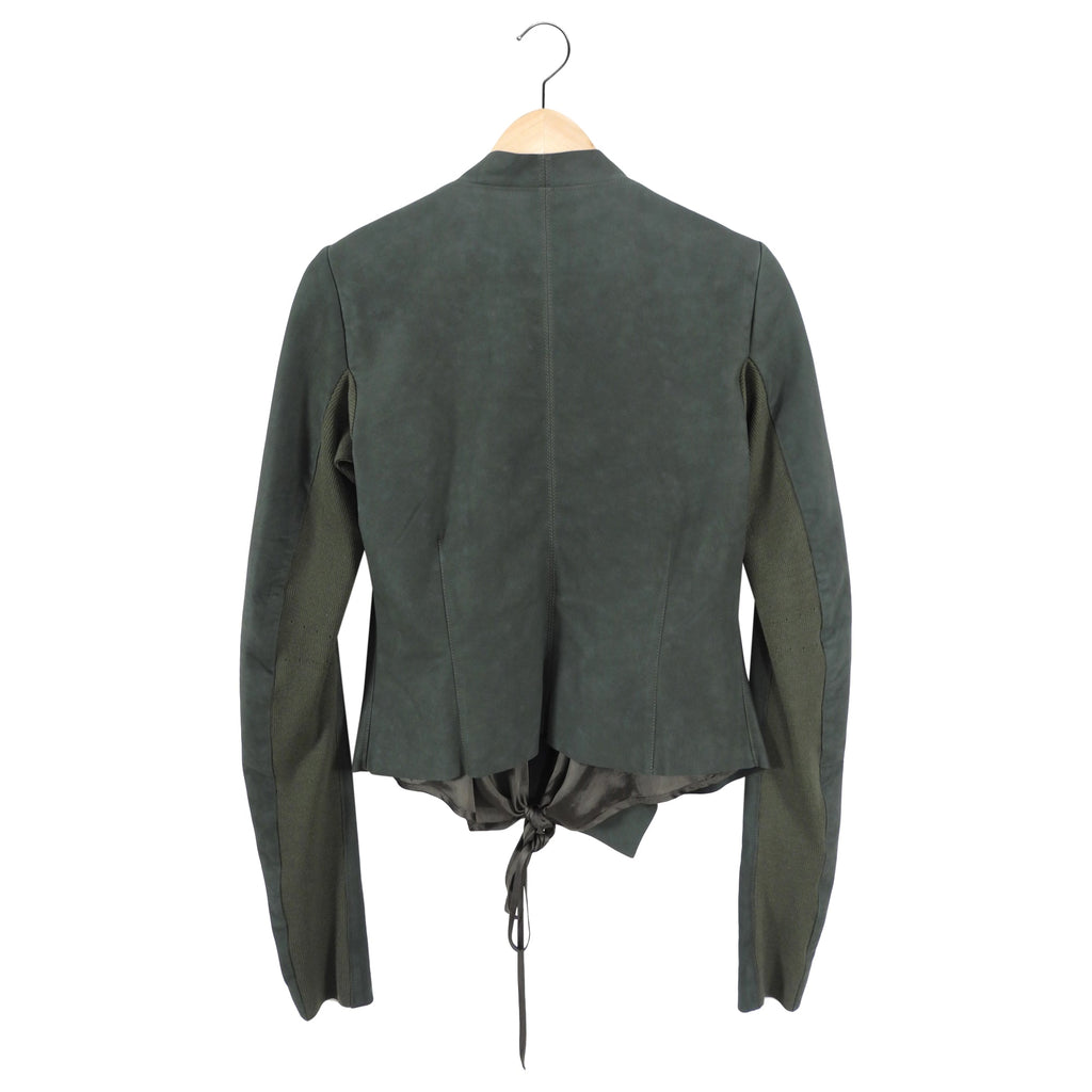 Rick Owens Nuvola SS16 Palm Green Leather Zip Jacket - S / 6