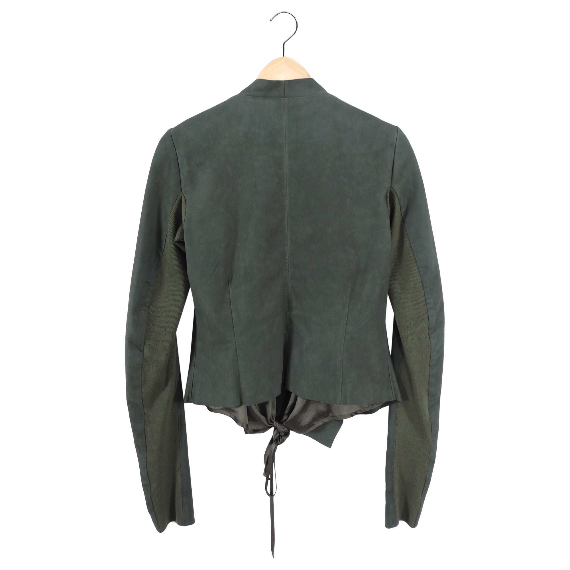 Rick Owens Nuvola SS16 Palm Green Leather Zip Jacket - S / 6