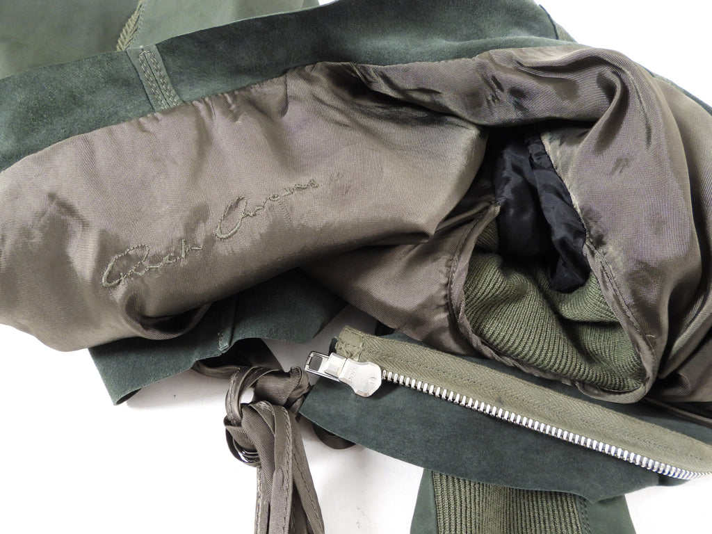 Rick Owens Nuvola SS16 Palm Green Leather Zip Jacket - S / 6